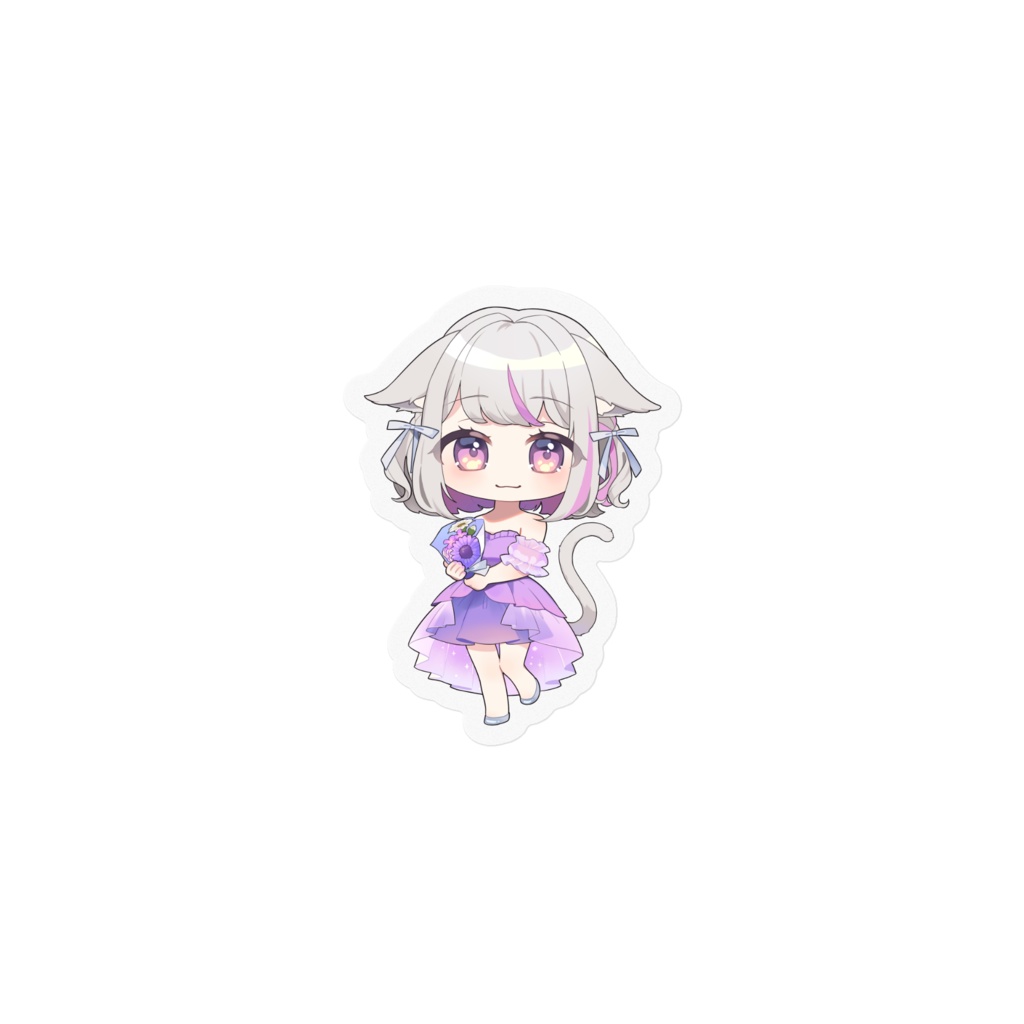 Twitch Partner 1st anniversary ドレスまおステッカー（小さめ）