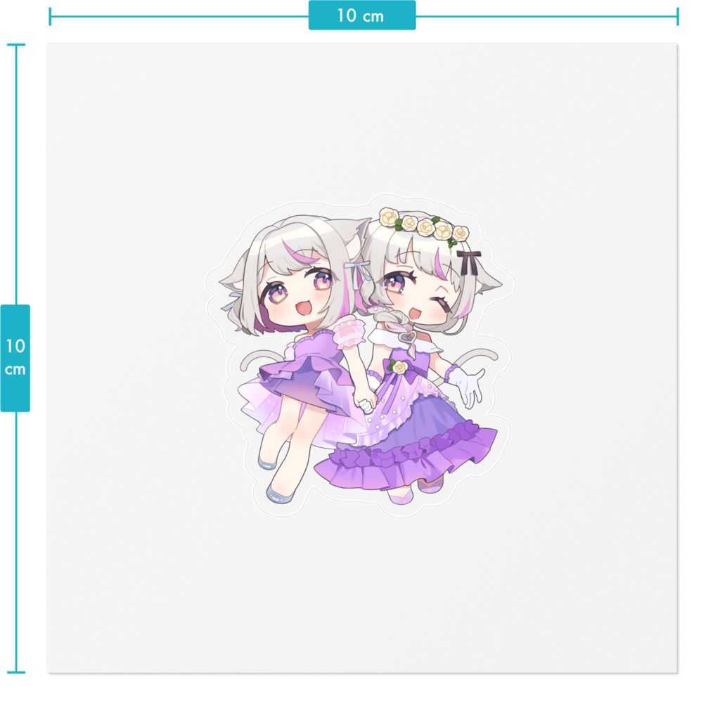 Twitch Partner 2nd anniversary ドレスまおセットステッカー(小さめ)
