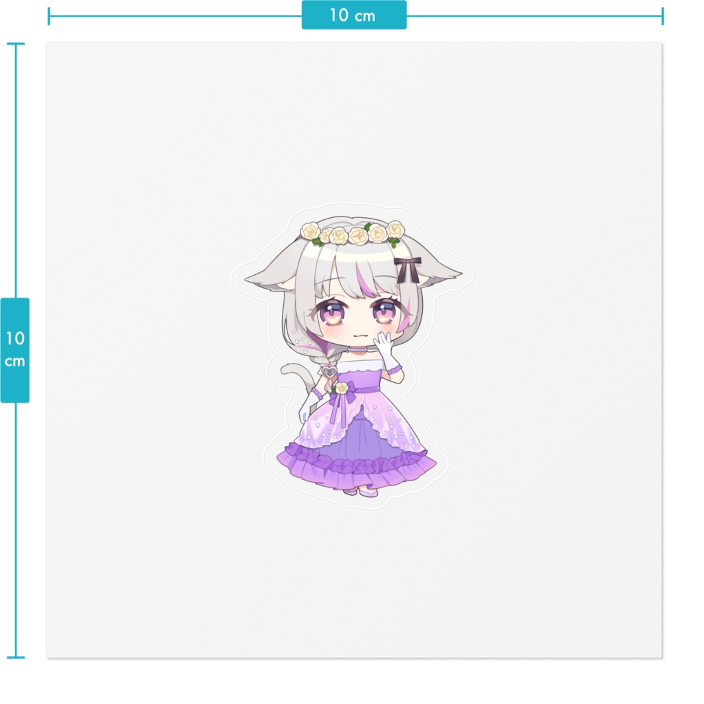 Twitch Partner 2nd anniversary ドレスまおステッカー(小さめ)