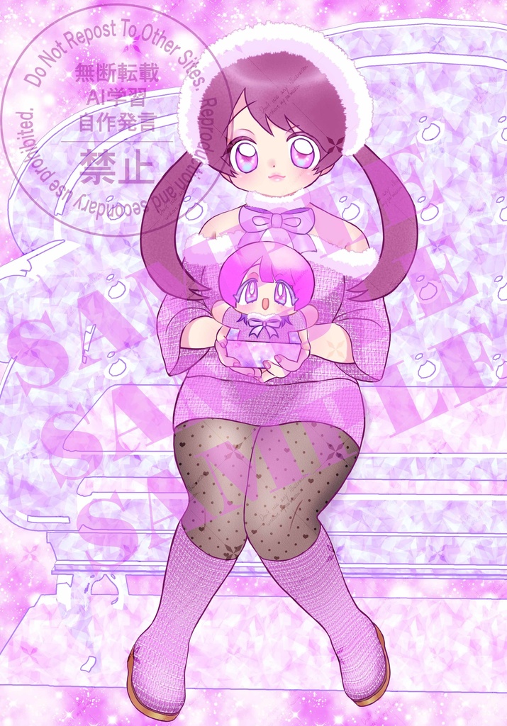 【創作】夢都姫ちゃんクリスマスイラスト2025 タイツなし差分版/通常版