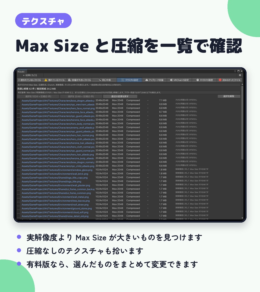 【無料診断あり】Kizuki - VRChat・Unityプロジェクト整理ツール