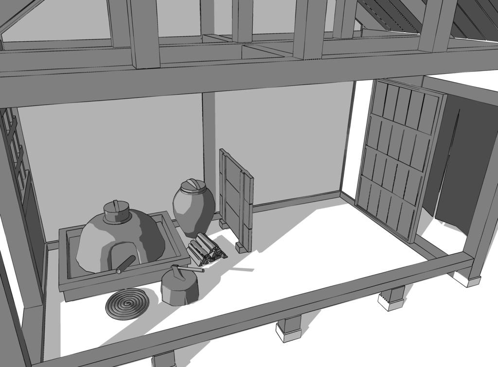 【3D素材】先生の長屋