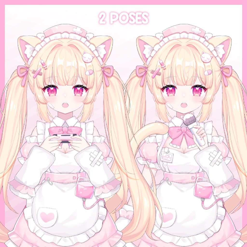 Cat Eared Nurse Girl 【Live2D 量販モデル】【汎用モデル】【General Purpose Model】【VTS】【VTuber 向け】【VTuber】