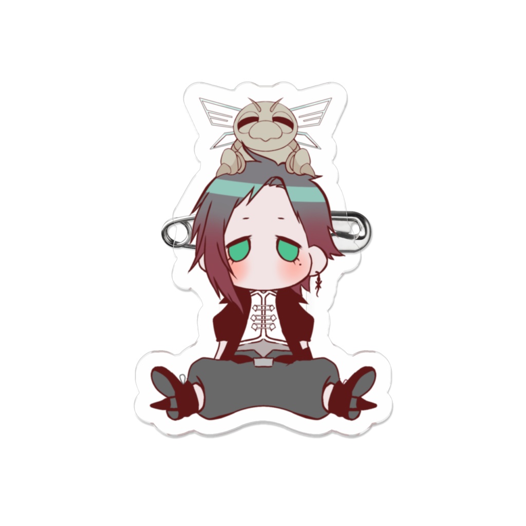 おすわりアクリルバッジ