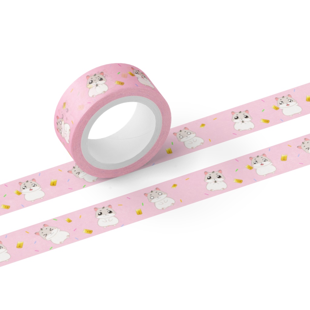もちはむマスキングテープ ピンク