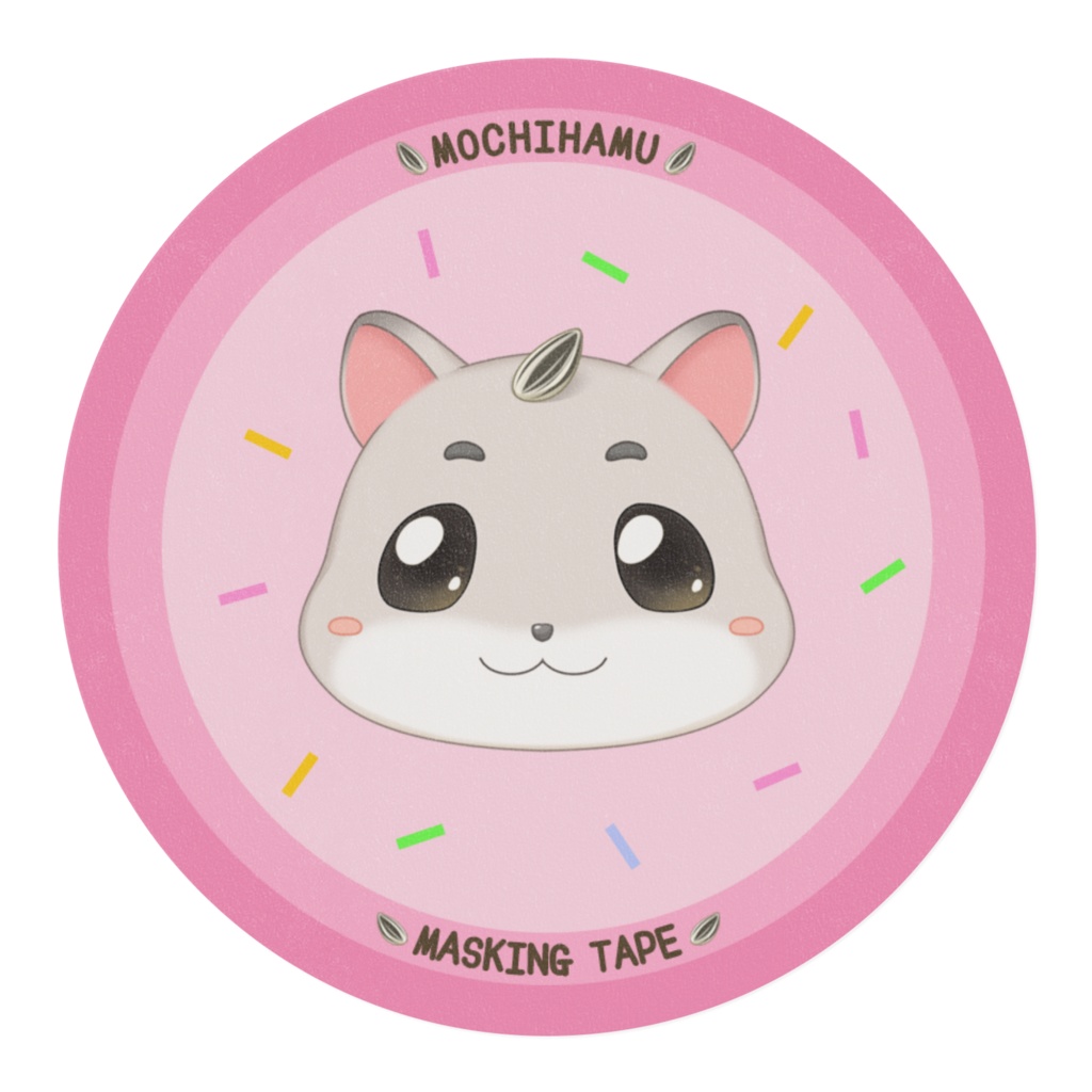 もちはむ表情マスキングテープ ピンク