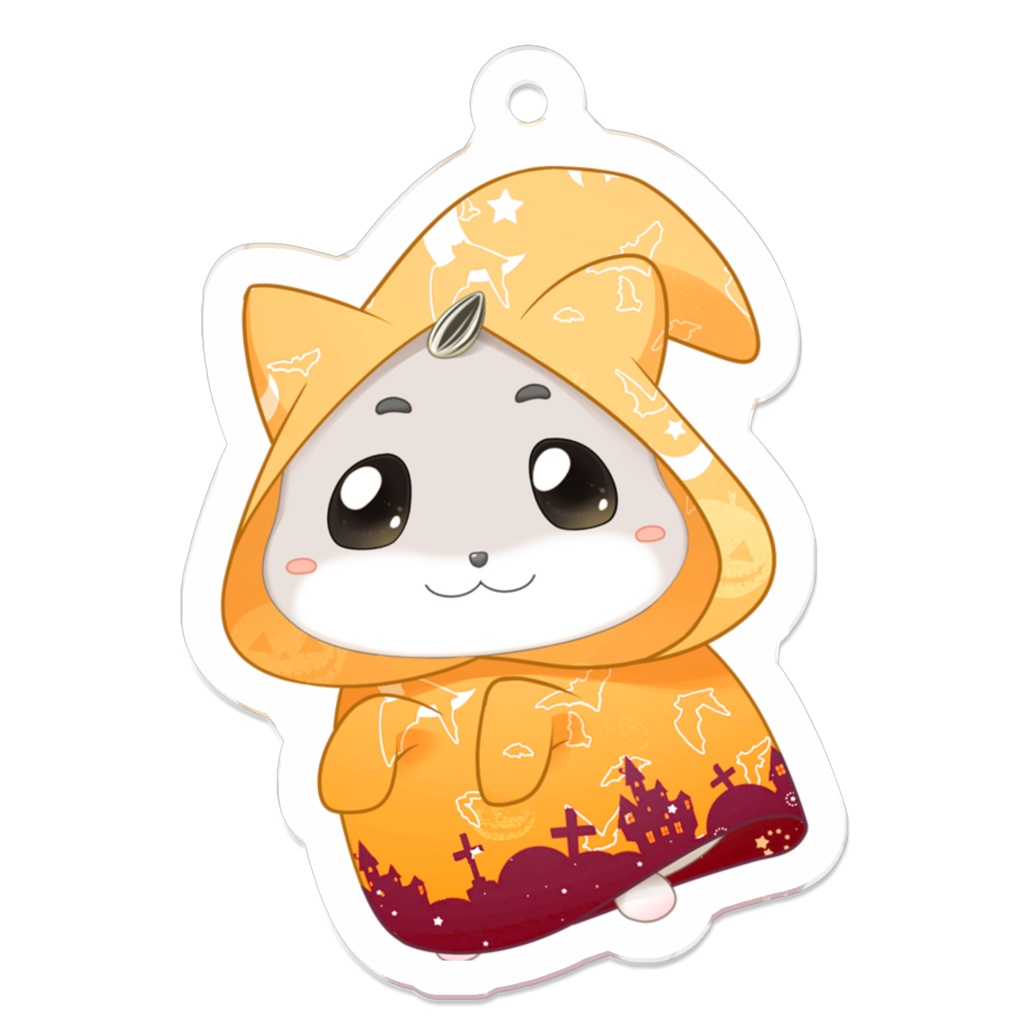 もちはむACキーホルダー ハロウィンオレンジ