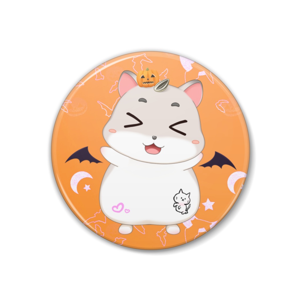 もちはむ缶バッジ　ハロウィン