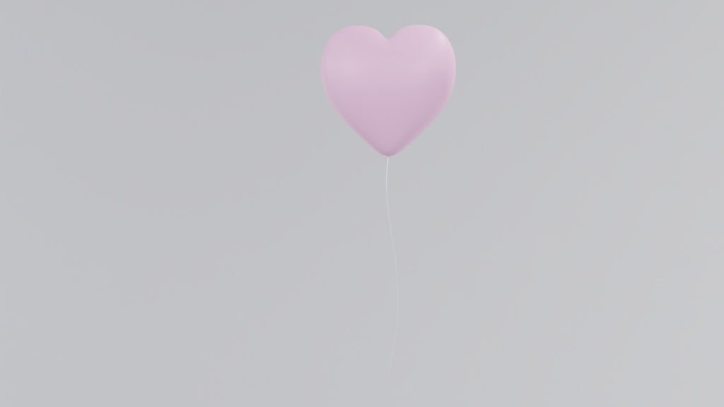 【blender】【FBX】ハートバルーン　