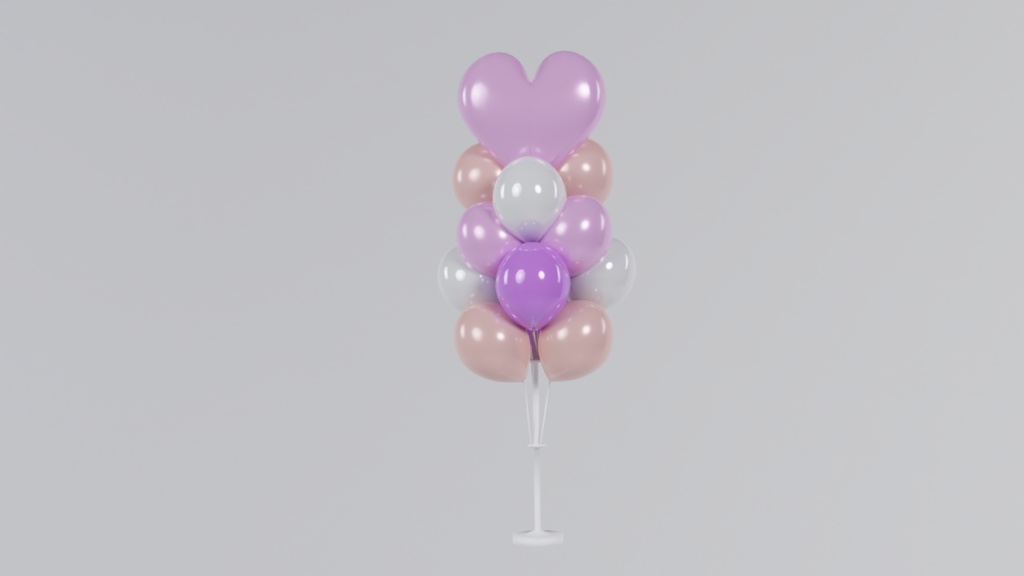 【blender】【FBX】バルーンスタンド　【unityパッケージ】