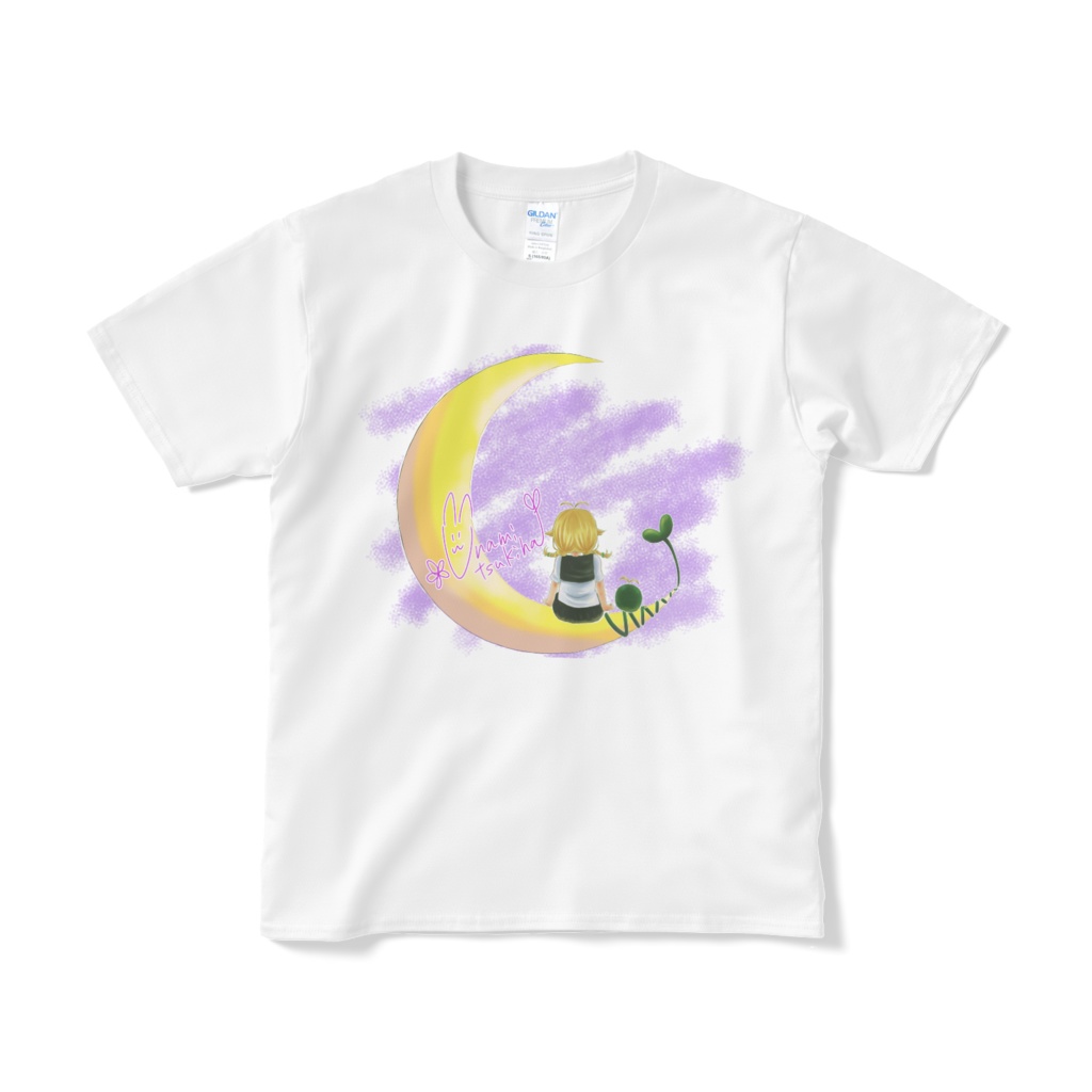 【白】卯波月葉のTシャツ【芽吹き隊デザイン】