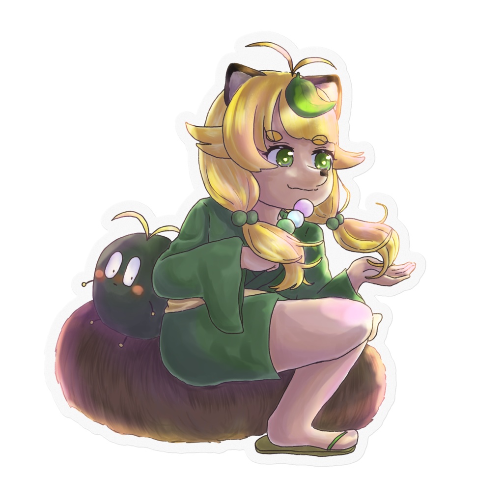 卯波月葉の秋ステッカー背景なし【うなぬーデザイン】