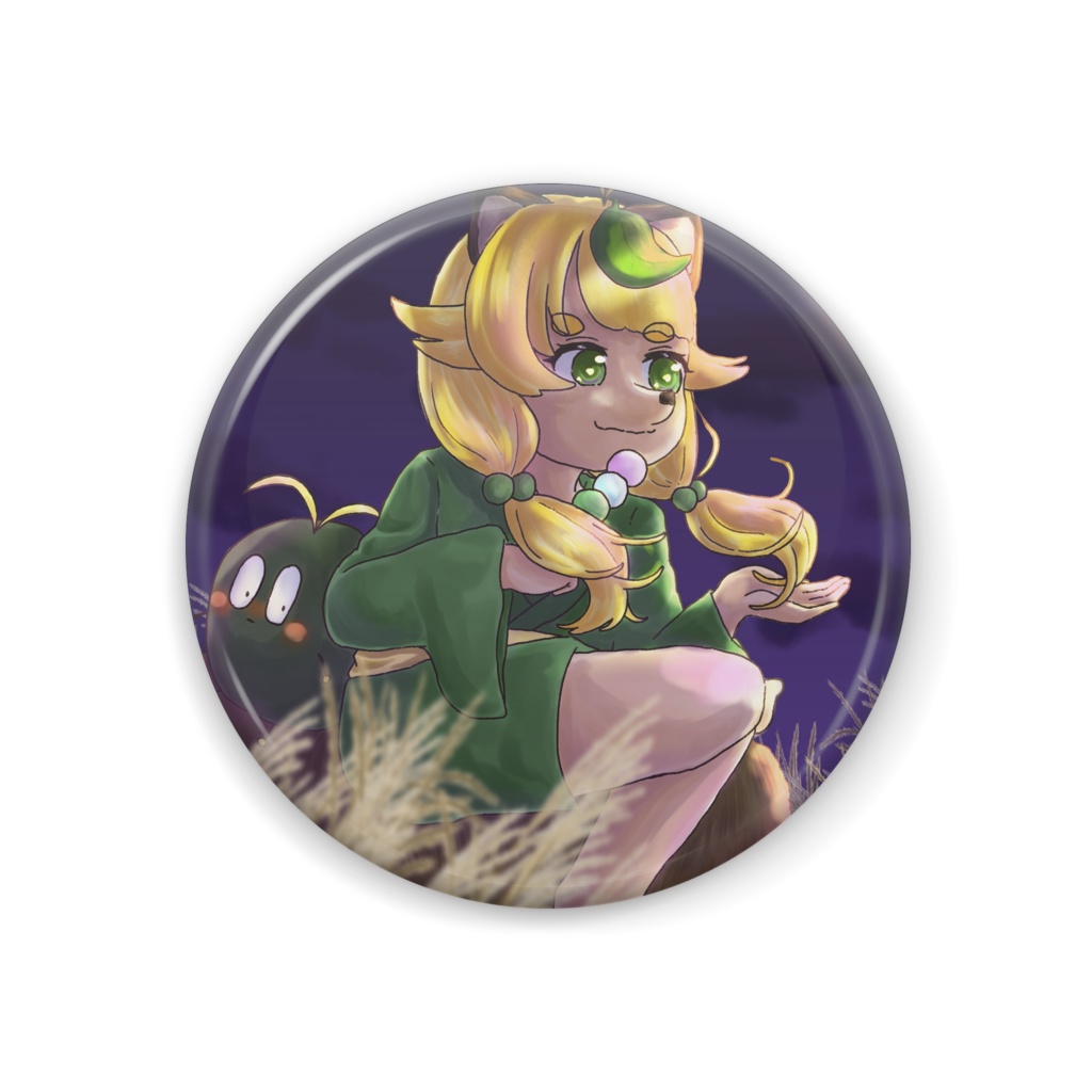 【44㎜】卯波月葉の缶バッジ【うなぬー秋デザイン】