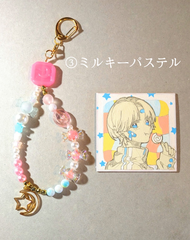 ビーズストラップ&概念ミニ色紙(全9種)