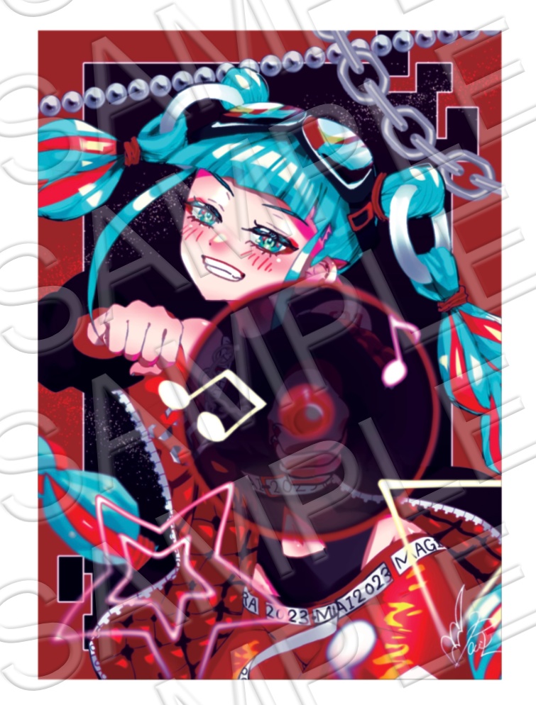 マジカルミライ2023のHEROな初音ミクさんのミニクリアポスター(ペンライトフィルムにも)