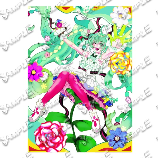 Blooming 初音ミクさんミニクリアポスター2種セット(ペンライトフィルムにも)