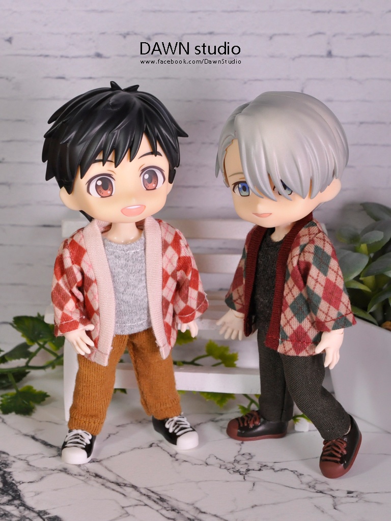 オビツ11 服 アーガイル ボタンレス カーディガン