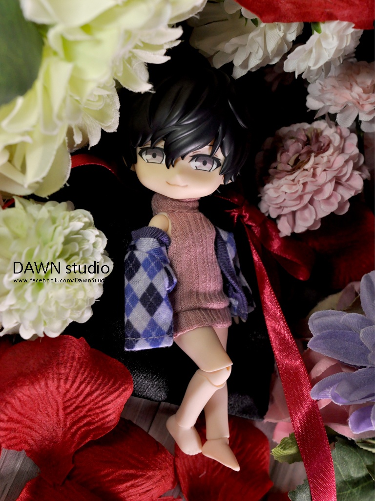 オビツ11 服 アーガイル ボタンレス カーディガン