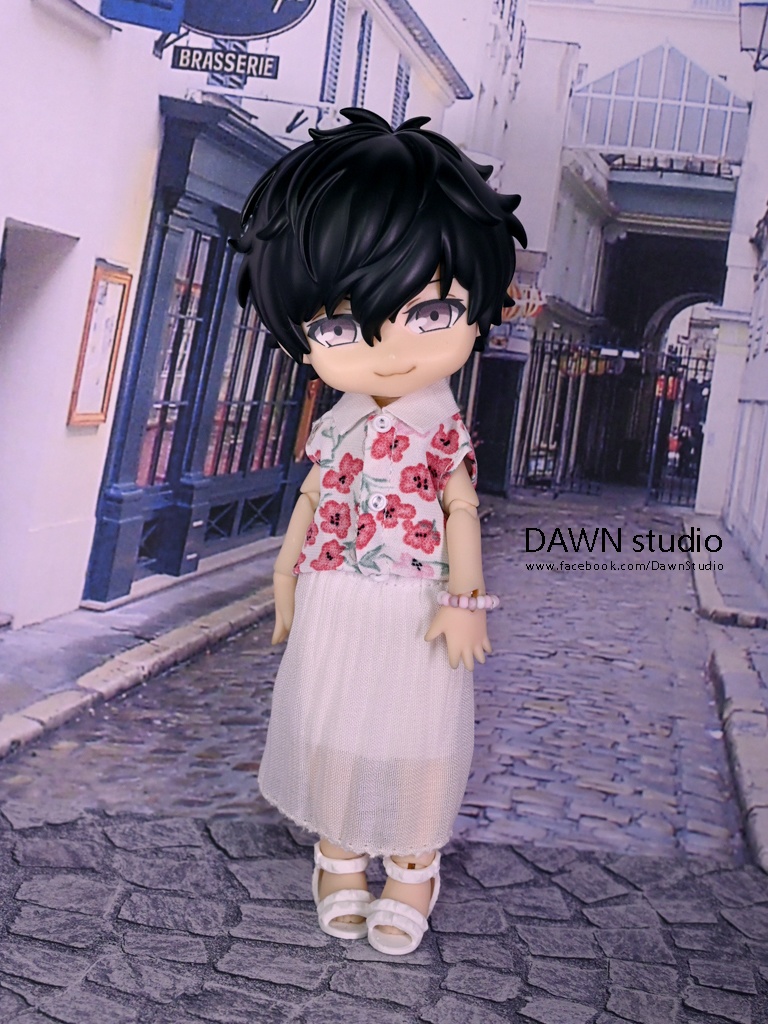 オビツ11 服 シフォンランダムプリーツロングスカート