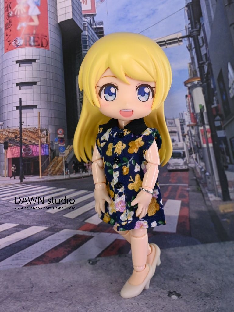 オビツ11 服 花柄ノースリーブシャツワンピース