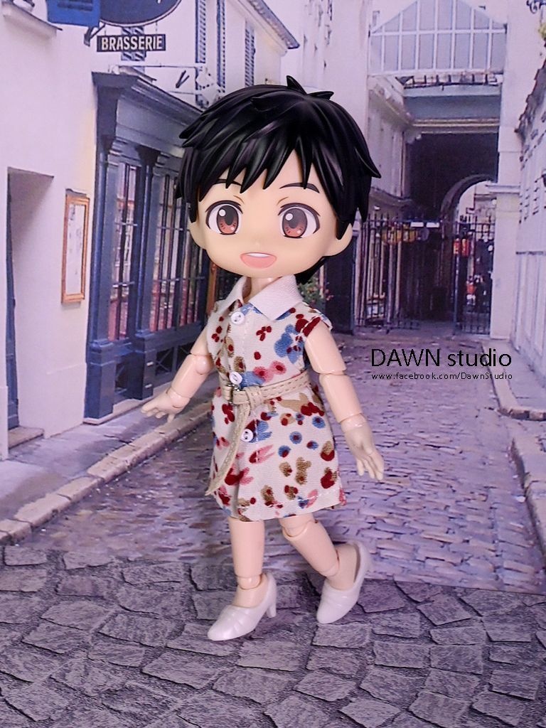 オビツ11 服 花柄ノースリーブシャツワンピース