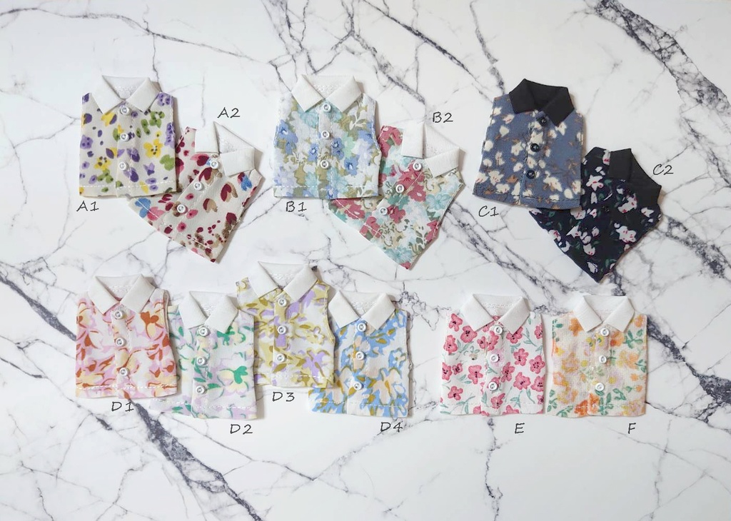 オビツ11 服 花柄ノースリーブシャツ