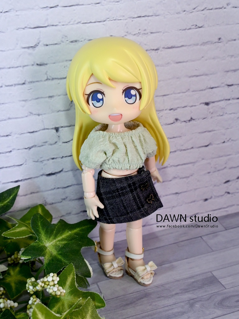 オビツ11 服 パフスリーブクロップドトップス