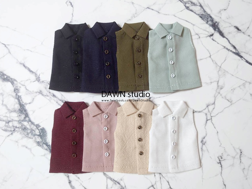 オビツ11 服 無地ノースリーブシャツワンピース