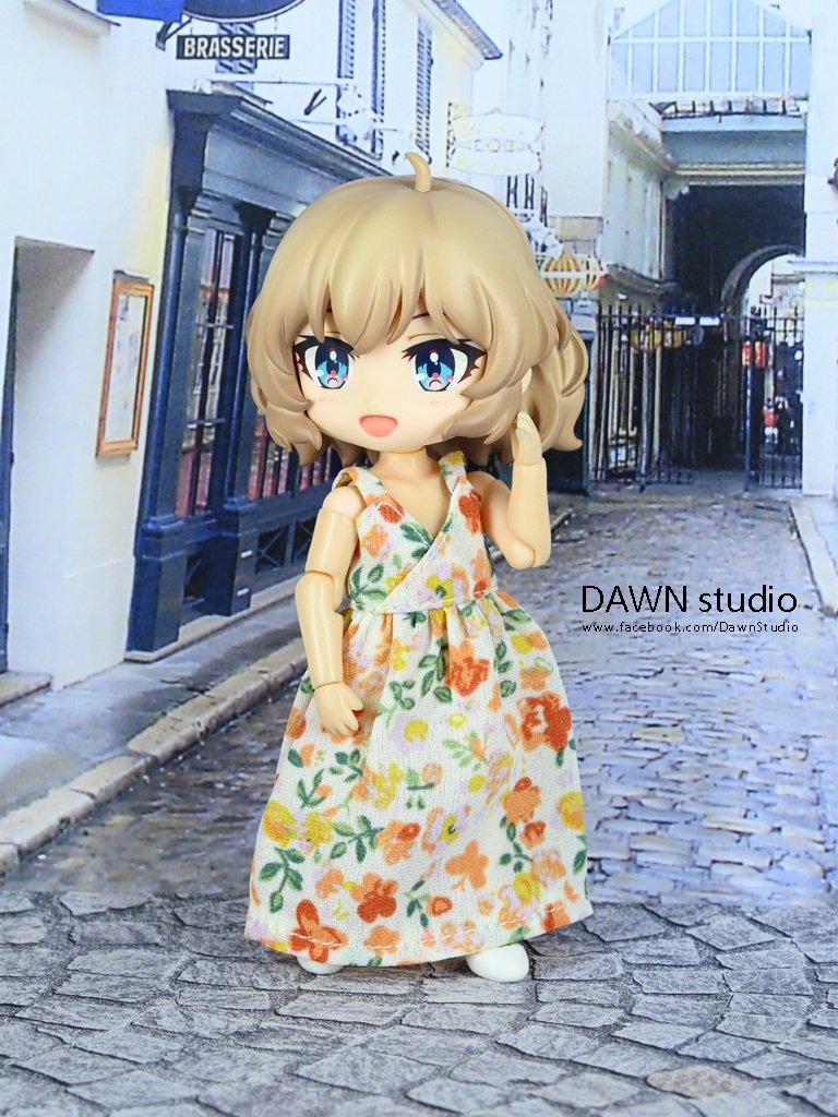 オビツ11 服 花柄ノースリーブワンピース