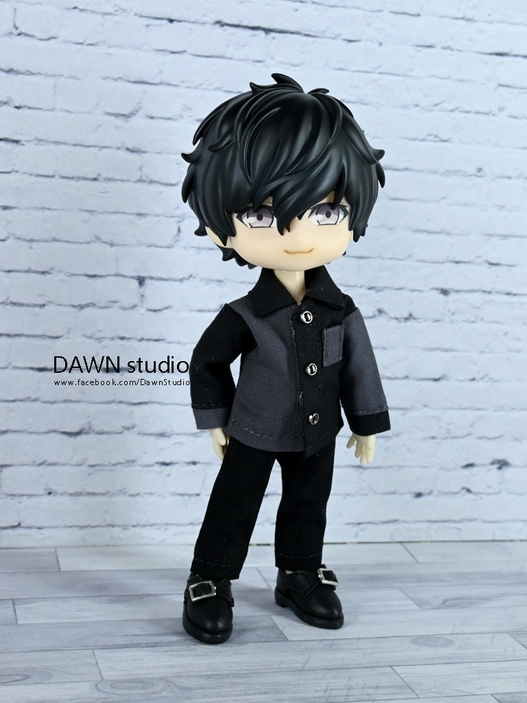 オビツ11 服 バイカラー シャツ 長袖