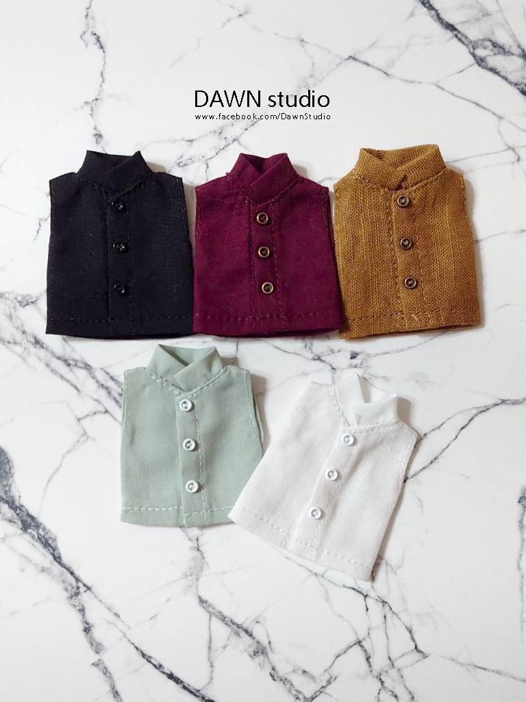 オビツ11 服 ノースリーブ スタンドカラーシャツ