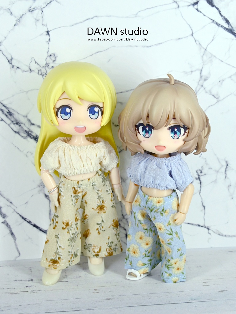 オビツ11 服 花柄ワイドパンツ