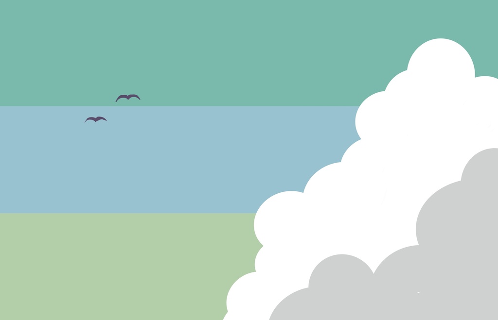 【Tシャツ】入道雲-浅葱