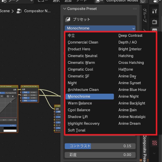 Composite Preset【Blenderアドオン】【バージョン5.2以上推奨】