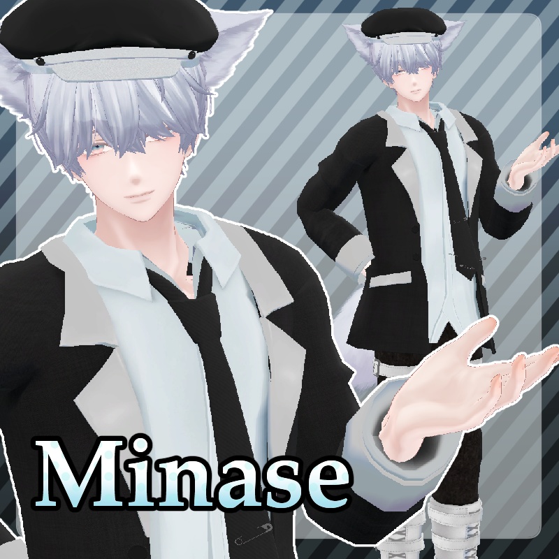 パンクなジャケット服【3アバター対応】10バリエーション