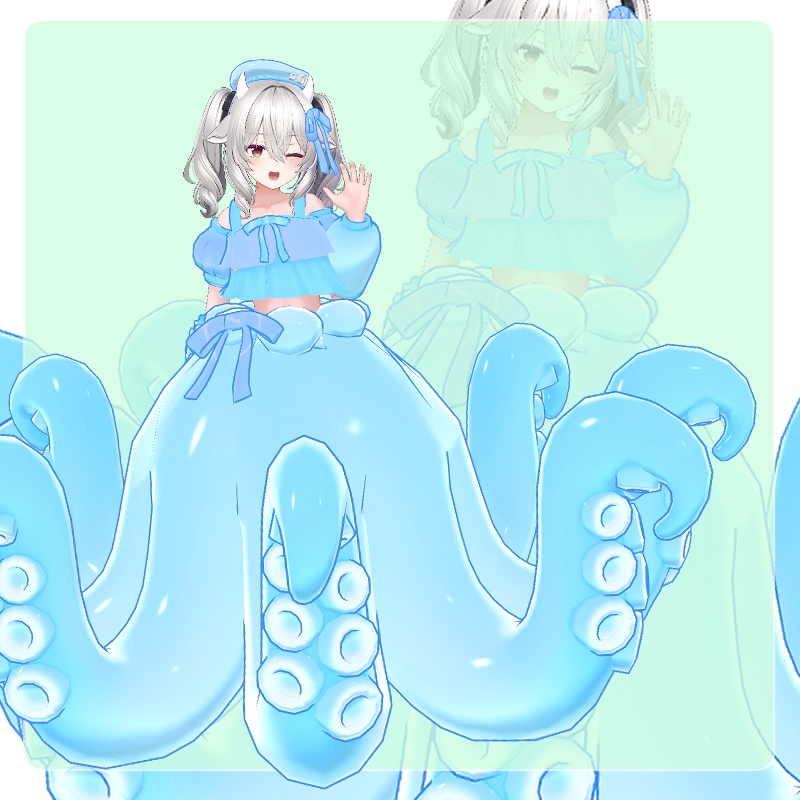 【複数アバター対応】たこドレス