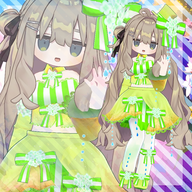 【VRC想定衣装】あじさいドレス【7アバター+α】