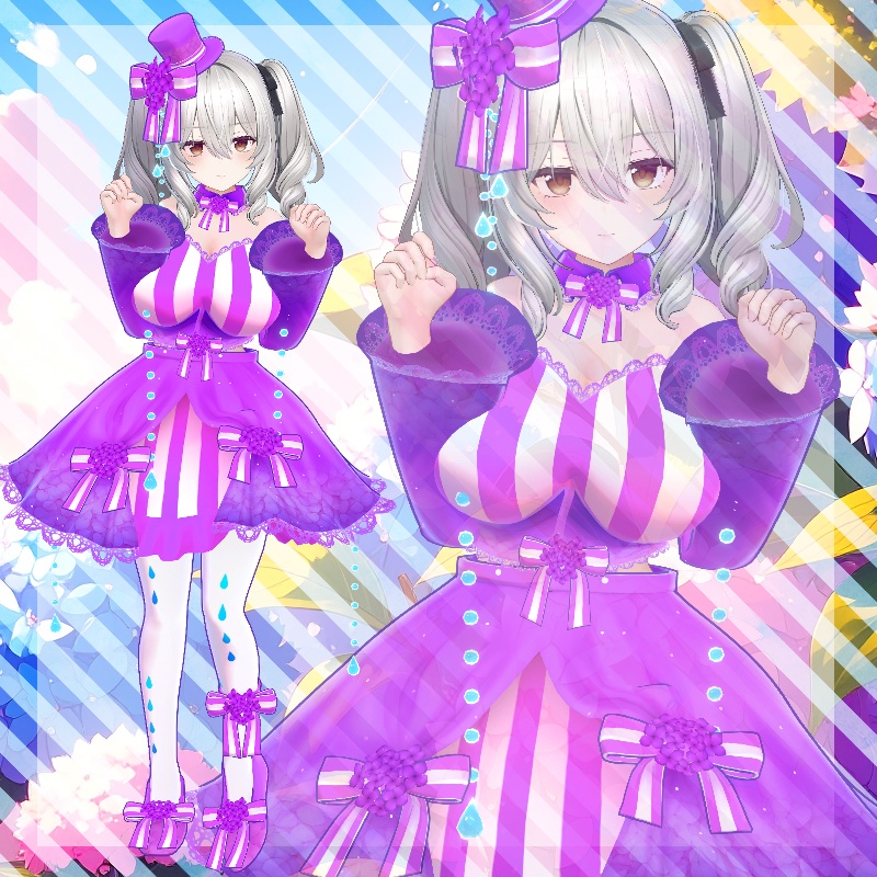 【VRC想定衣装】あじさいドレス【7アバター+α】