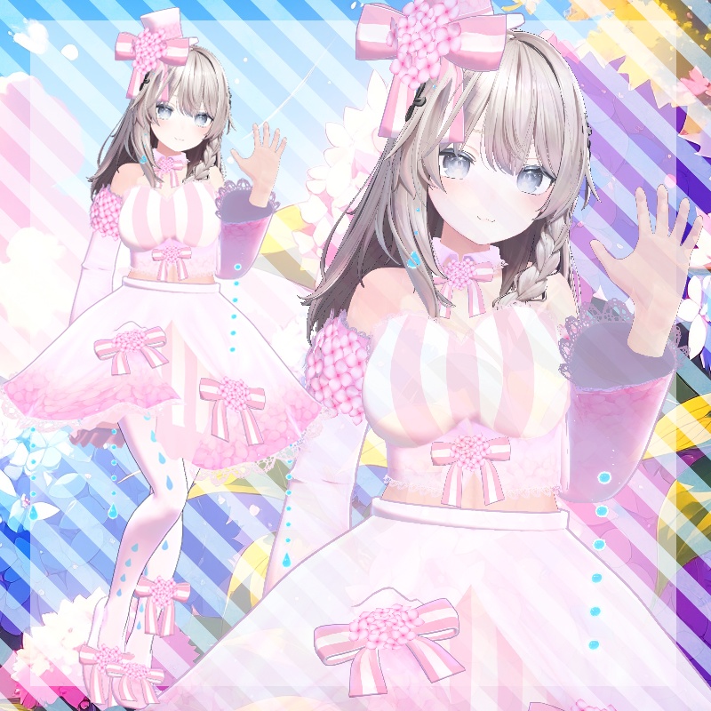 【VRC想定衣装】あじさいドレス【7アバター+α】