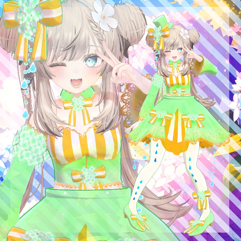 【VRC想定衣装】あじさいドレス【7アバター+α】