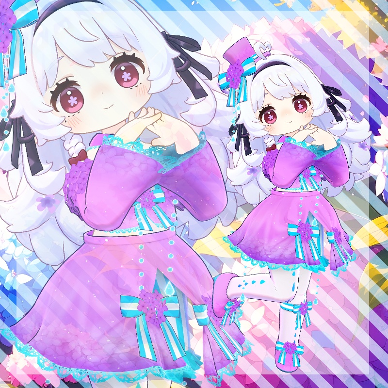 【VRC想定衣装】あじさいドレス【7アバター+α】
