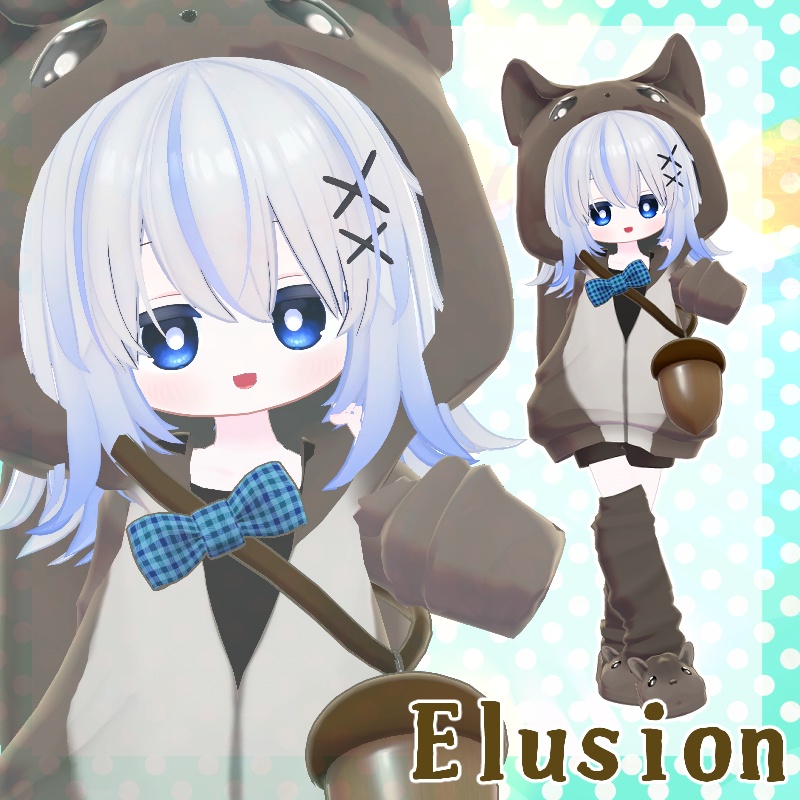 【複数アバター対応】リス・ハムスターパーカー