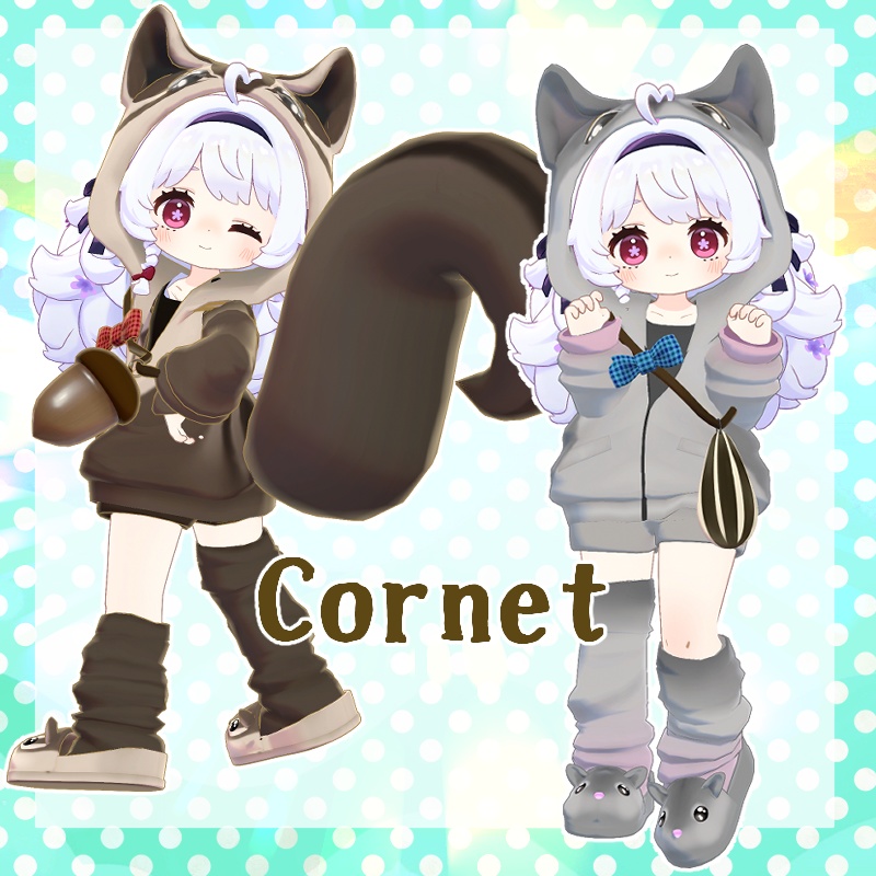 【複数アバター対応】リス・ハムスターパーカー