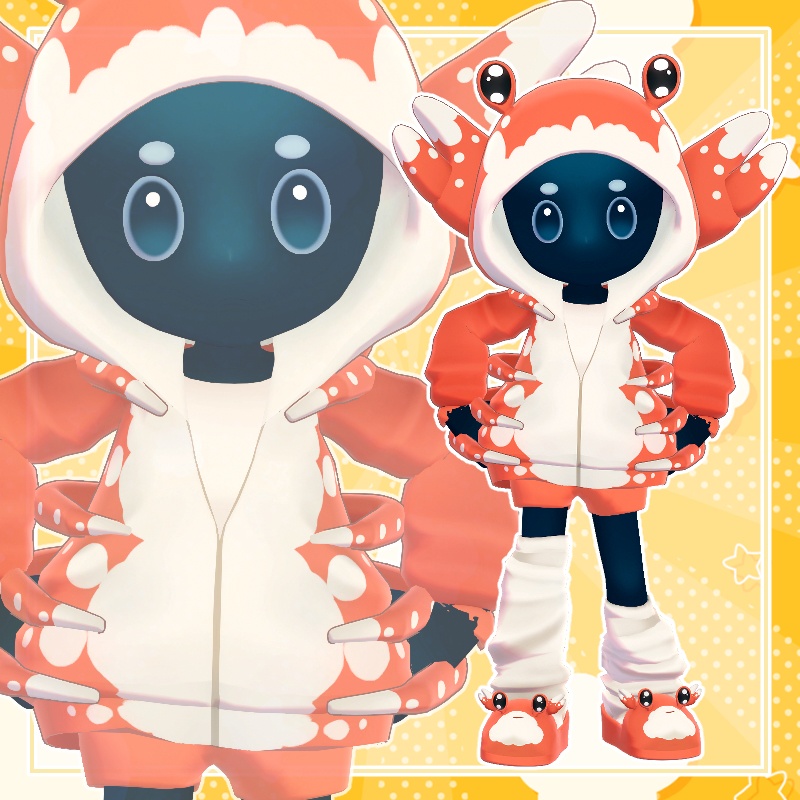 【まめふれんず・えも研素体・エルシオン共通素体対応】タカアシガニパーカー