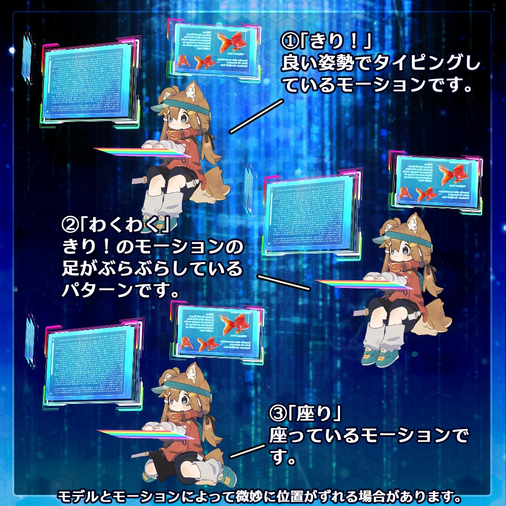 あの頃憧れていたSFモニター+作業用モーション・エモートセット