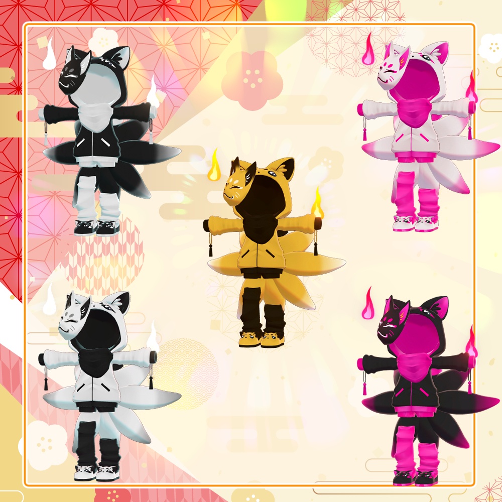 【複数アバター対応】こまぎつねパーカー