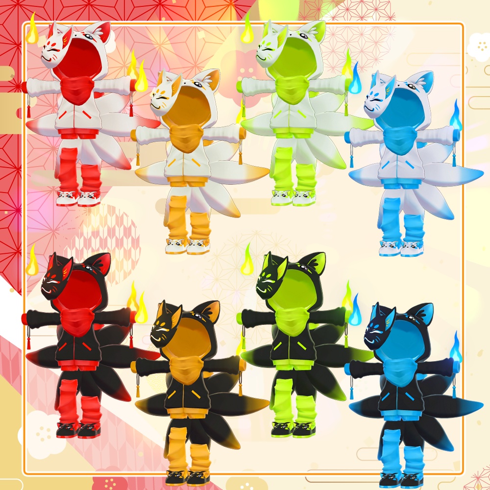 【複数アバター対応】こまぎつねパーカー