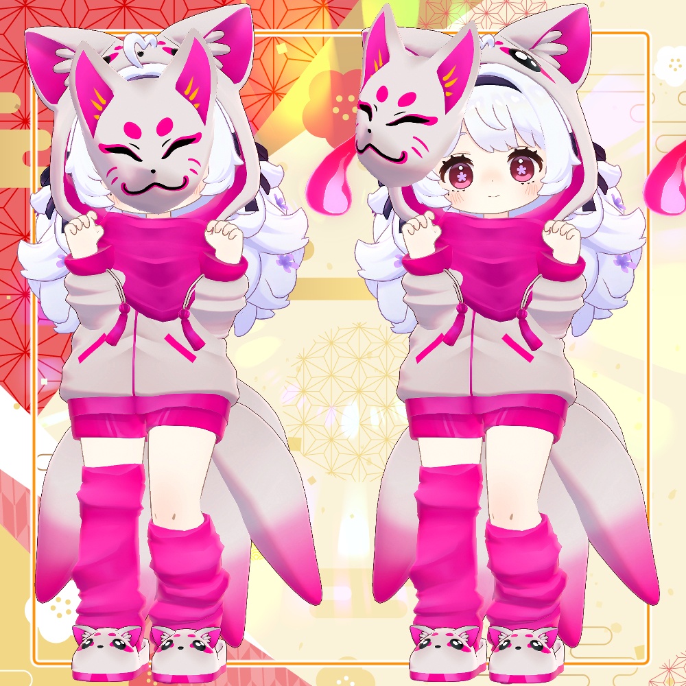 【複数アバター対応】こまぎつねパーカー