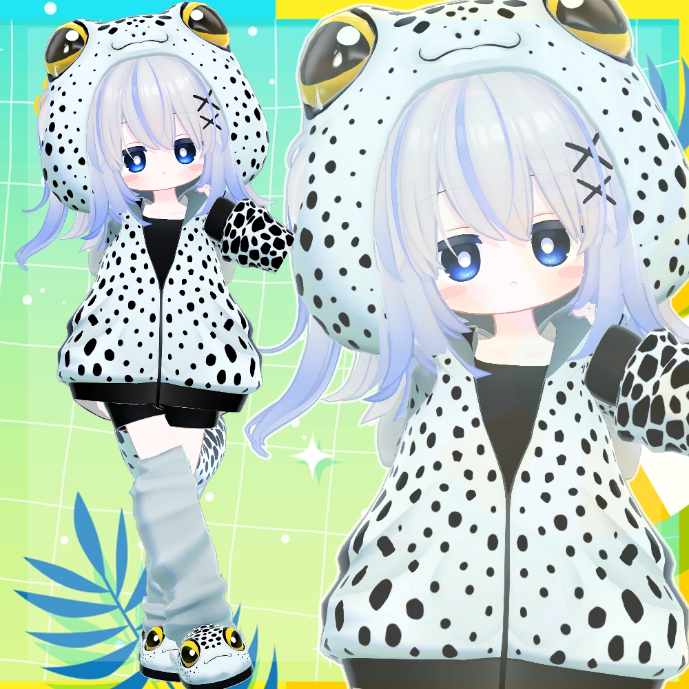 【まめふれんず・えも研素体・ネメシス共通素体対応】チンアナゴ・ニシキアナゴパーカー