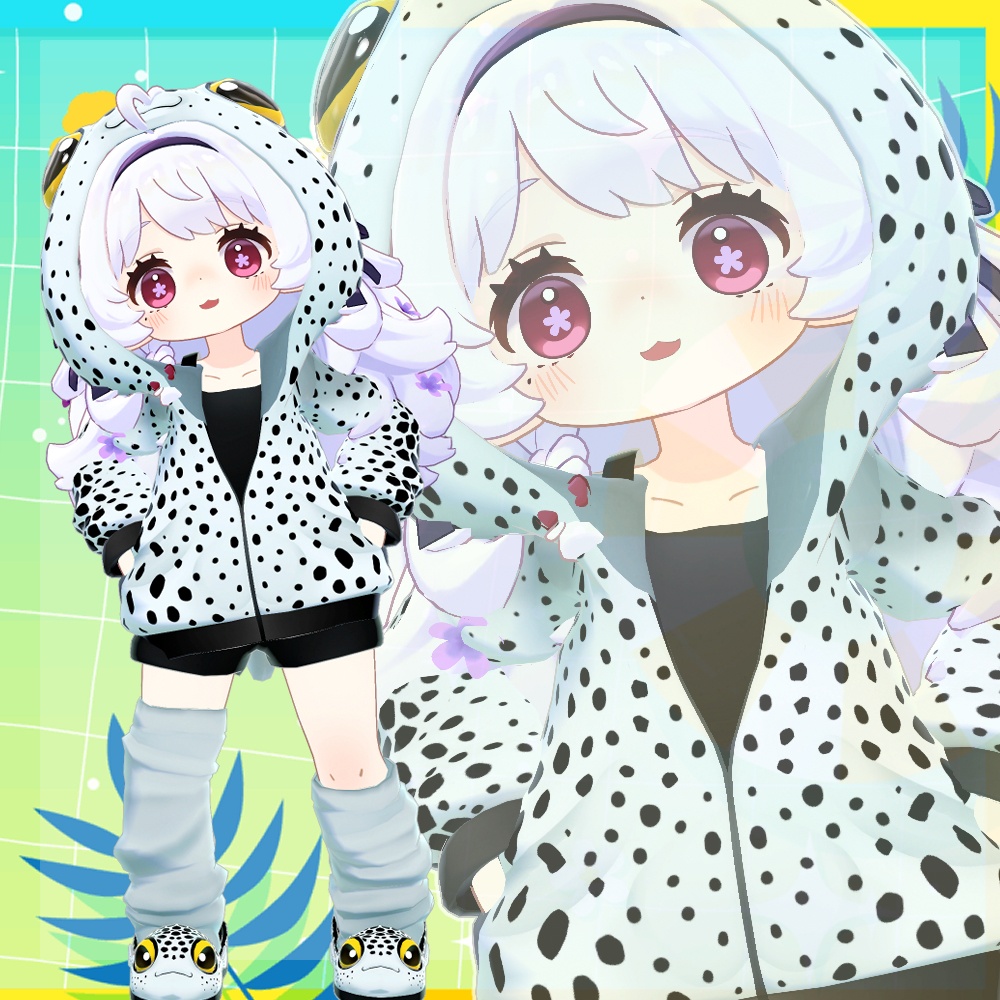 【まめふれんず・えも研素体・ネメシス共通素体対応】チンアナゴ・ニシキアナゴパーカー